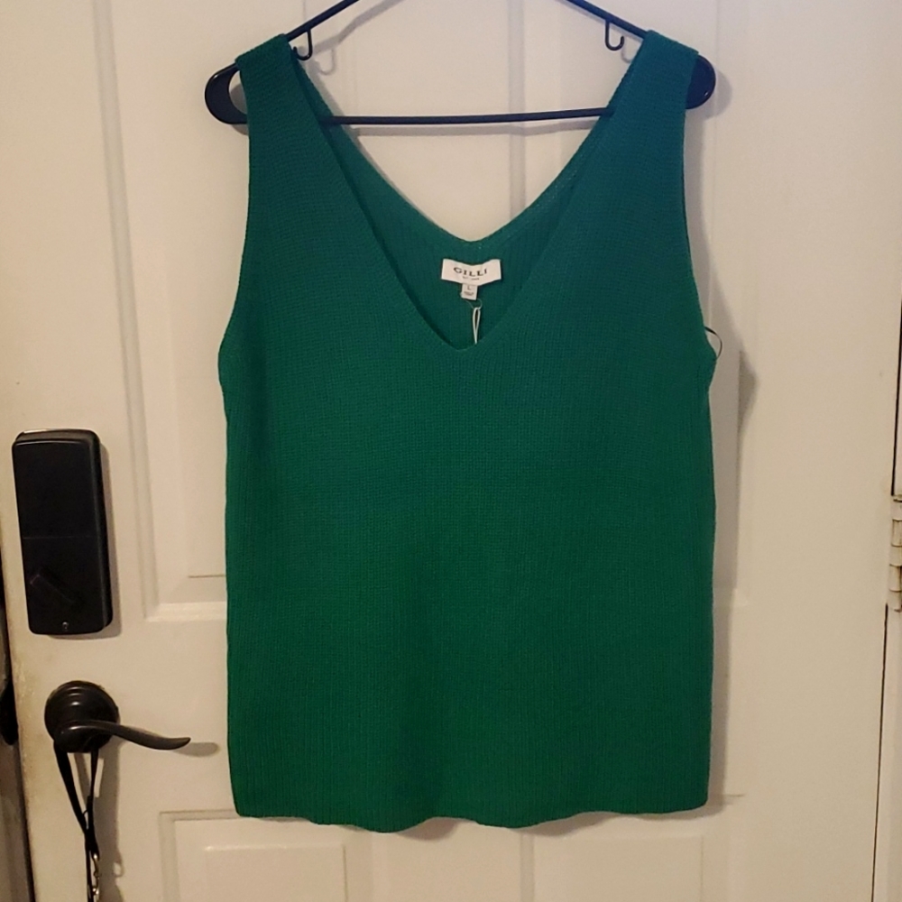 Gilli Large S/L Sweater tank Kelly Green